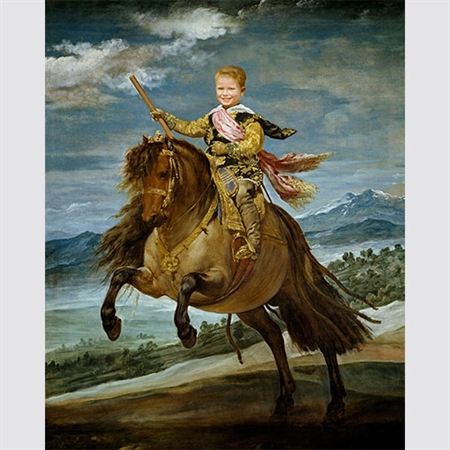 Custom Renaissance Portrait Prince Baltasar Carlos on Horseback from Photo,by myDaVinci - myDaVinci